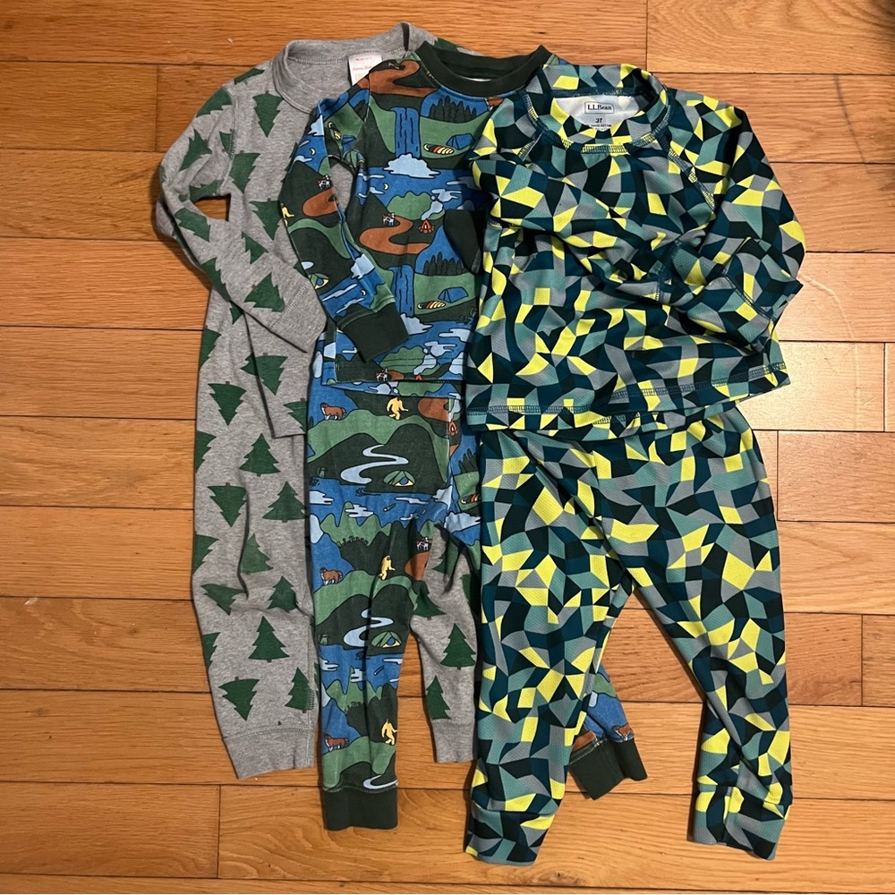 Set of 3 two piece pjs LL Bean and Hannah Anderson